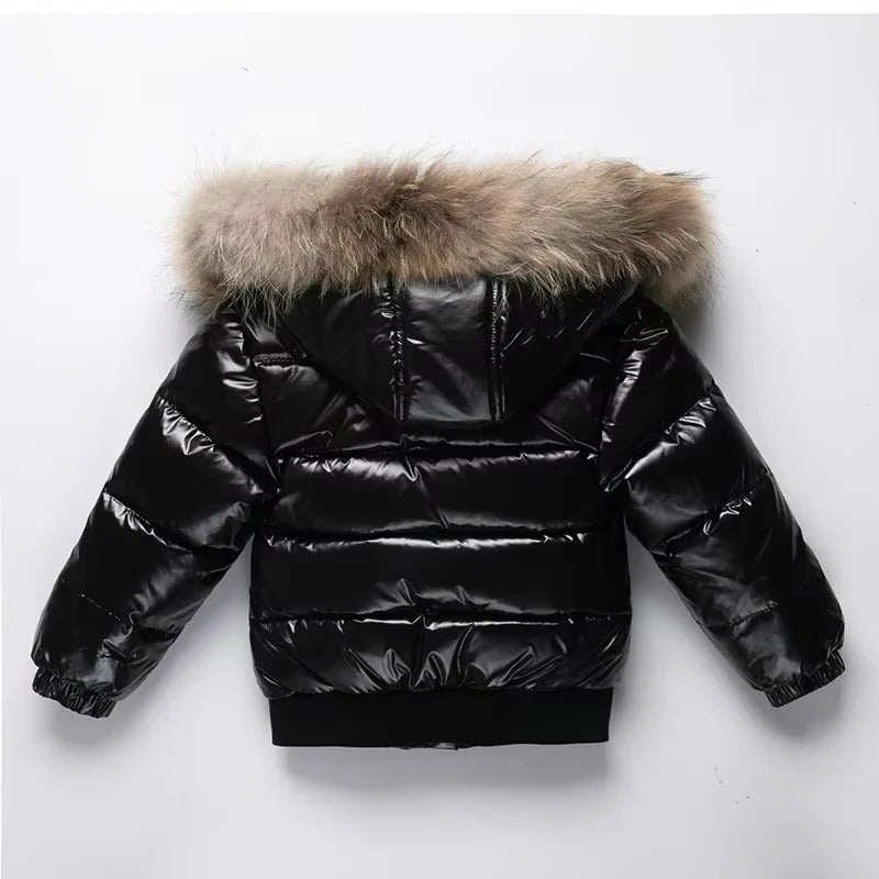 Kids Waterproof Down Parka - Insulated Winter Coat with Fur Hood for Ultimate Warmth & Comfort