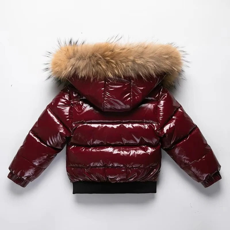 Kids Waterproof Down Parka - Insulated Winter Coat with Fur Hood for Ultimate Warmth & Comfort