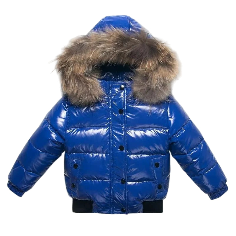 Kids Waterproof Down Parka - Insulated Winter Coat with Fur Hood for Ultimate Warmth & Comfort