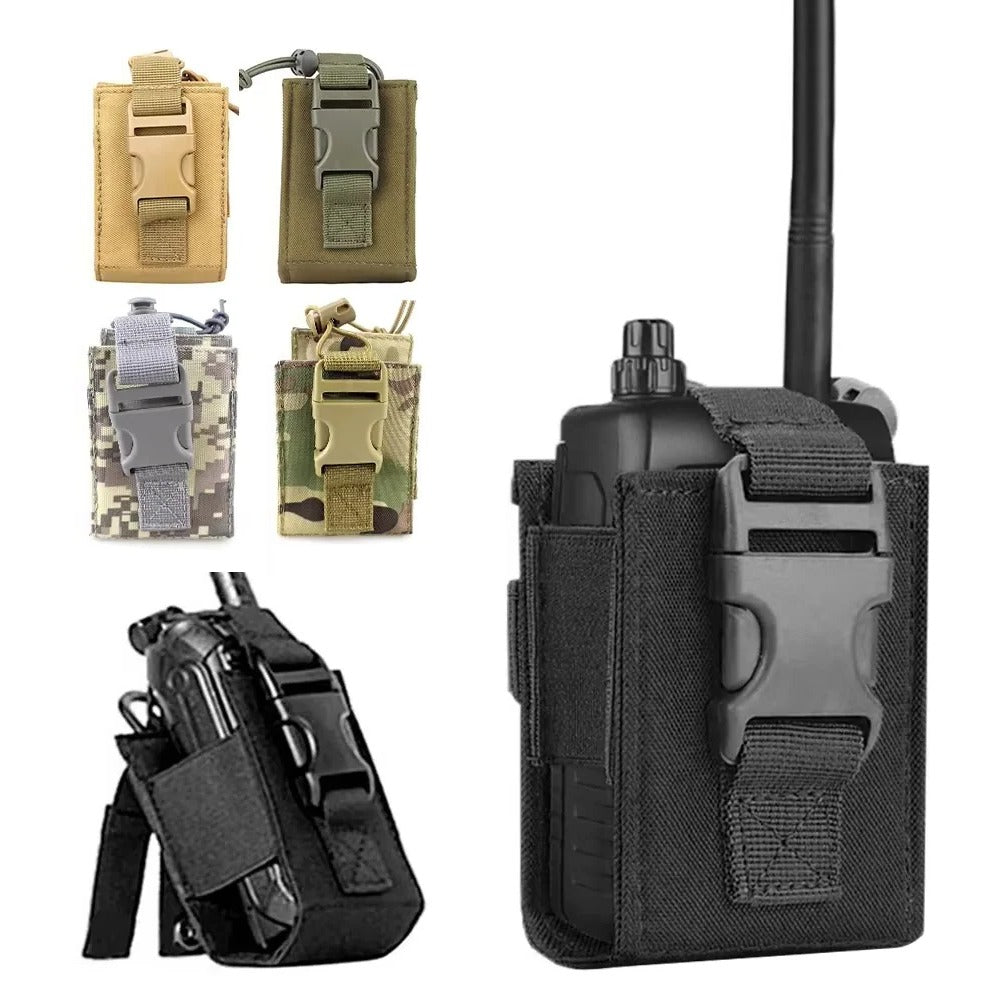 Durable 600D MOLLE Tactical Radio Holder - Waist Carry Walkie Talkie Pouch for Outdoor Adventures