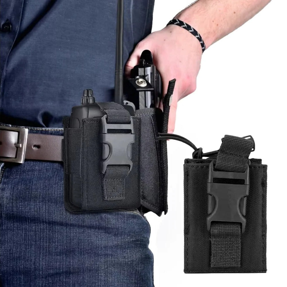 Durable 600D MOLLE Tactical Radio Holder - Waist Carry Walkie Talkie Pouch for Outdoor Adventures