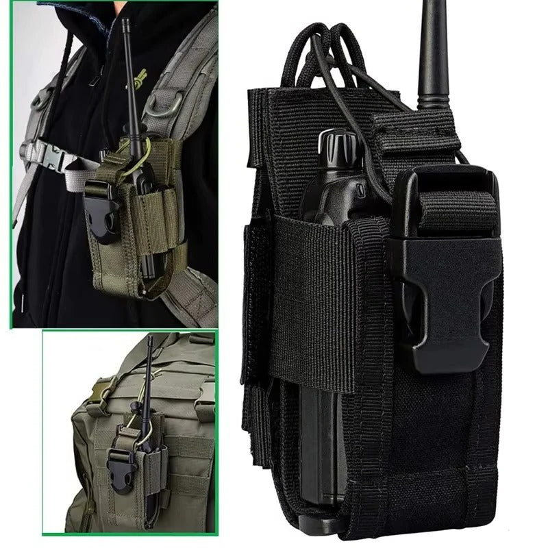 Durable 600D MOLLE Tactical Radio Holder - Waist Carry Walkie Talkie Pouch for Outdoor Adventures