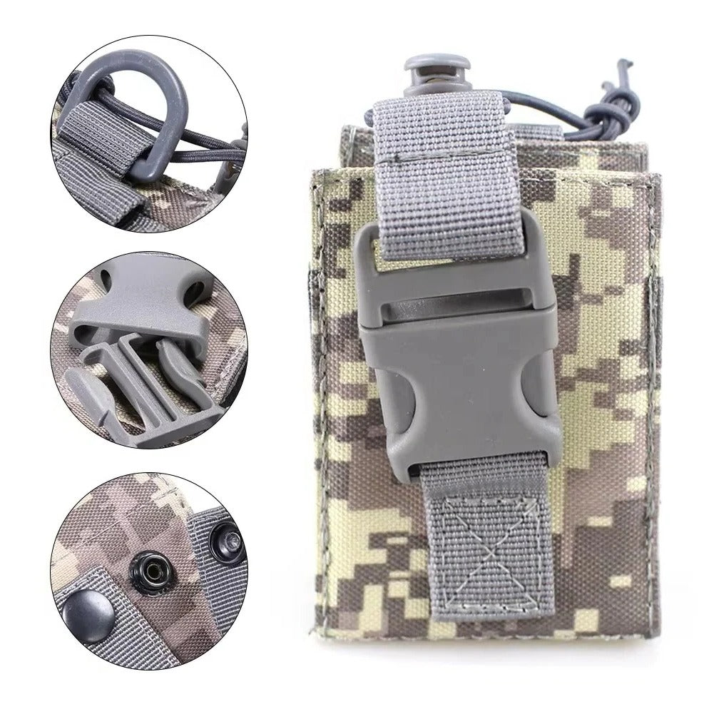Durable 600D MOLLE Tactical Radio Holder - Waist Carry Walkie Talkie Pouch for Outdoor Adventures