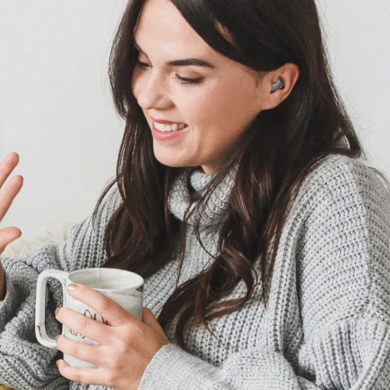 Compact Waterproof Mini In-Ear Bluetooth Earphones - Wireless, Sweatproof, and Lightweight Design
