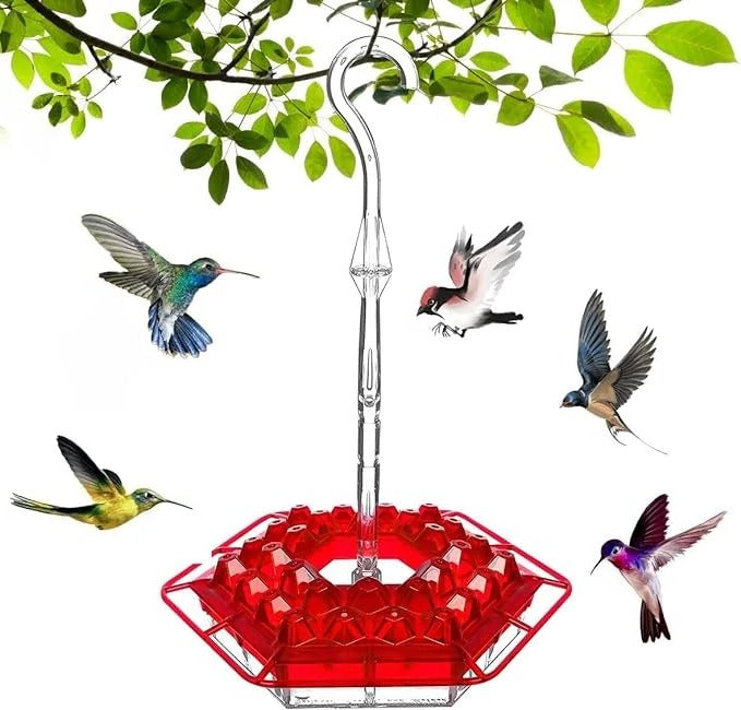 Leak-Proof Hanging Hummingbird Feeder with Ant Guard & Comfortable Perch - Ideal for Attracting Hummingbirds