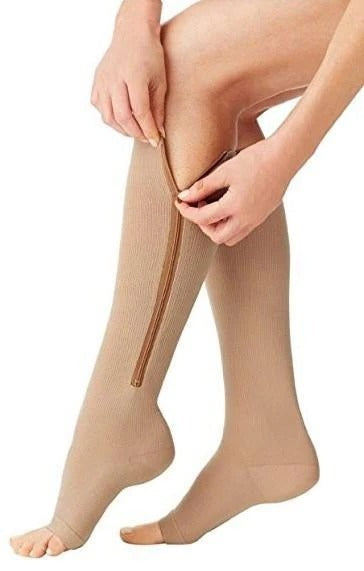 Easy Wear Zipper Compression Socks - 20-30 mmHg Firm Support for Enhanced Circulation & Comfort