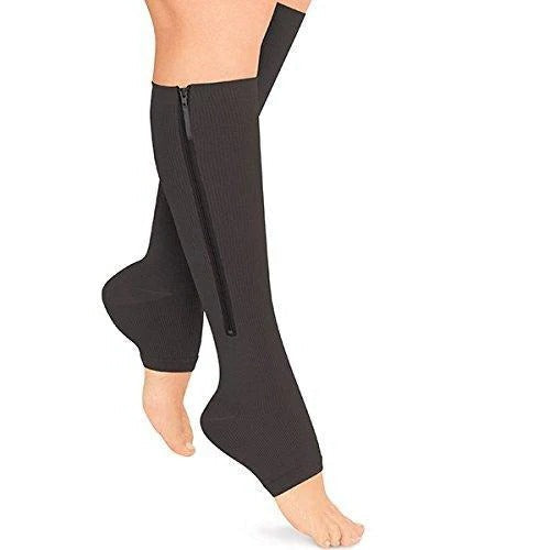 Easy Wear Zipper Compression Socks - 20-30 mmHg Firm Support for Enhanced Circulation & Comfort