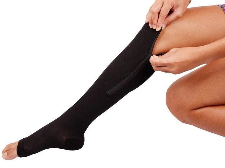 Easy Wear Zipper Compression Socks - 20-30 mmHg Firm Support for Enhanced Circulation & Comfort