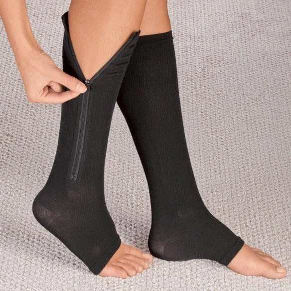 Easy Wear Zipper Compression Socks - 20-30 mmHg Firm Support for Enhanced Circulation & Comfort