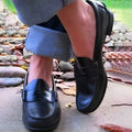 Women's Retro PU Leather Low Heel Slip-On Loafers - Stylish & Comfortable Casual Footwear