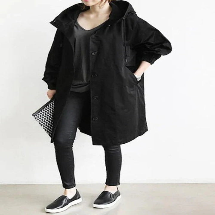 Men's Water-Resistant Hooded Overcoat - Lightweight Outdoor Jacket for All Weather Conditions