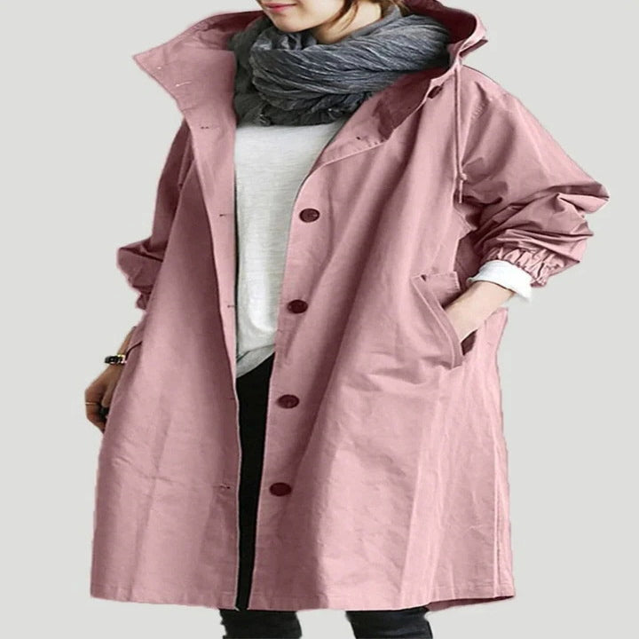 Men's Water-Resistant Hooded Overcoat - Lightweight Outdoor Jacket for All Weather Conditions