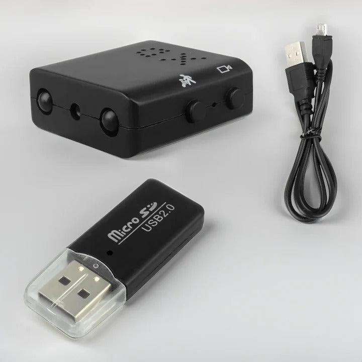 Mini HD Security Camera - Compact Portable Video Recorder with Night Vision & Motion Detection