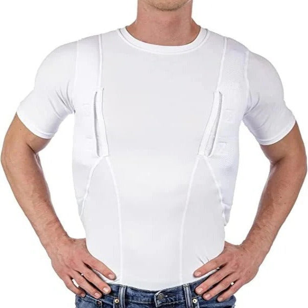 Unisex Concealed Carry Holster T-Shirt with Hidden Pockets for Secure Storage - Perfect for Everyday Wear