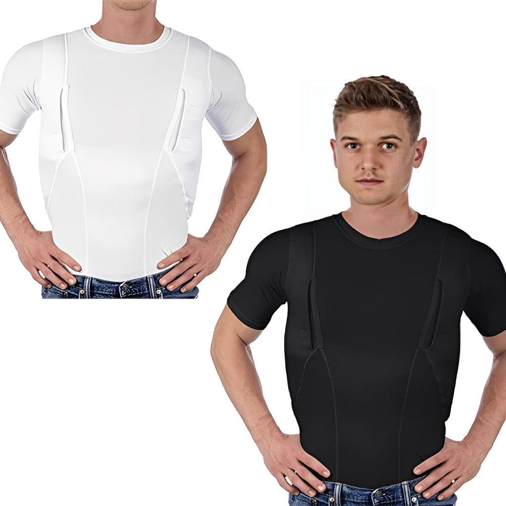 Unisex Concealed Carry Holster T-Shirt with Hidden Pockets for Secure Storage - Perfect for Everyday Wear