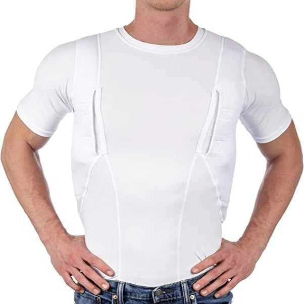 Unisex Concealed Carry Holster T-Shirt with Hidden Pockets for Secure Storage - Perfect for Everyday Wear