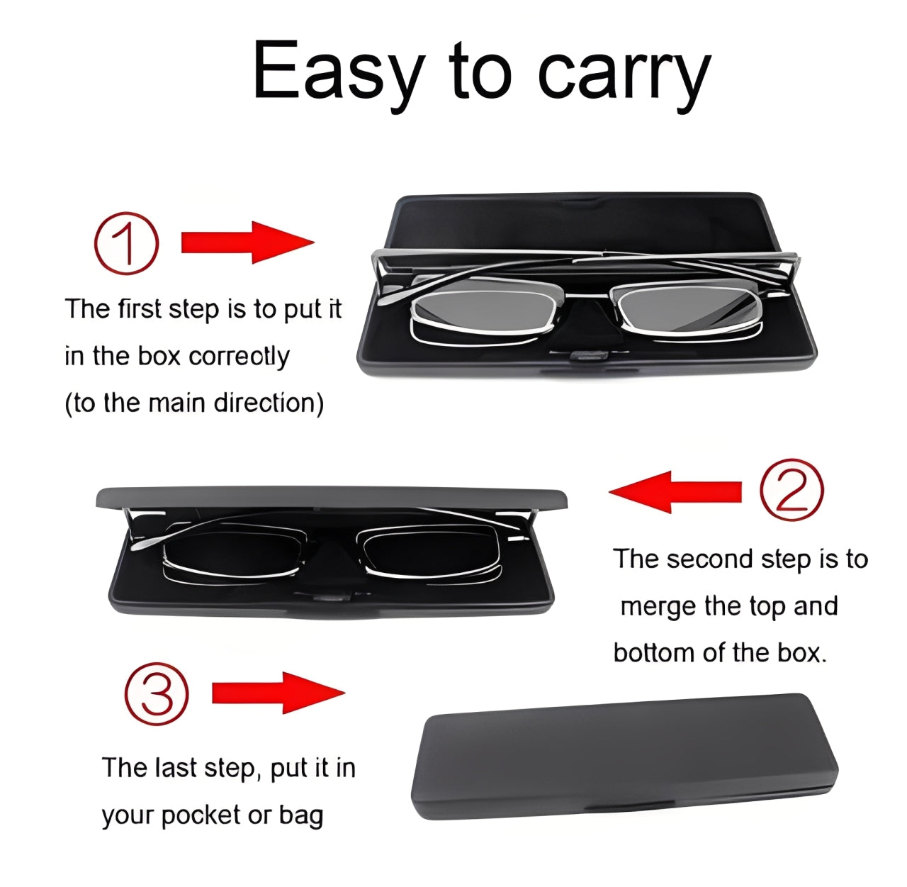 Compact Lightweight Folding Reading Glasses - Portable & Stylish Design for Easy Carrying