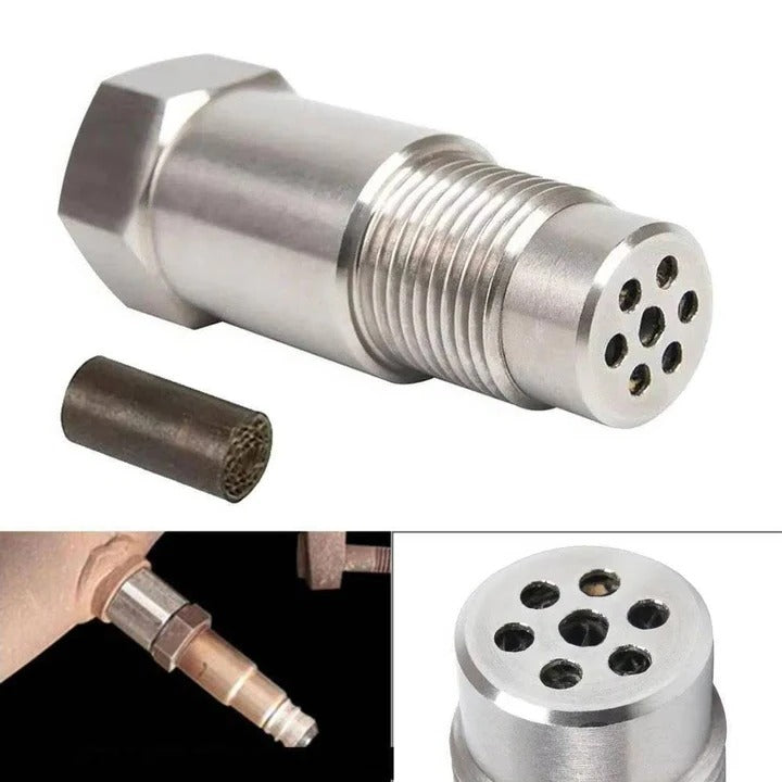 Universal Car O2 Sensor CEL Fix Adapter with Mini Catalytic Converter - Improve Emissions & Engine Performance