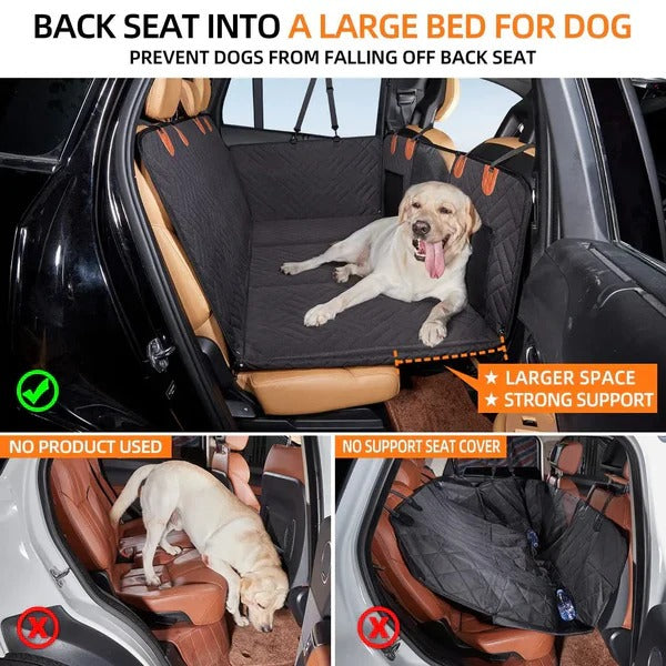 Premium Durable Dog Car Seat Cover with Hard Base for Ultimate Stability & Protection