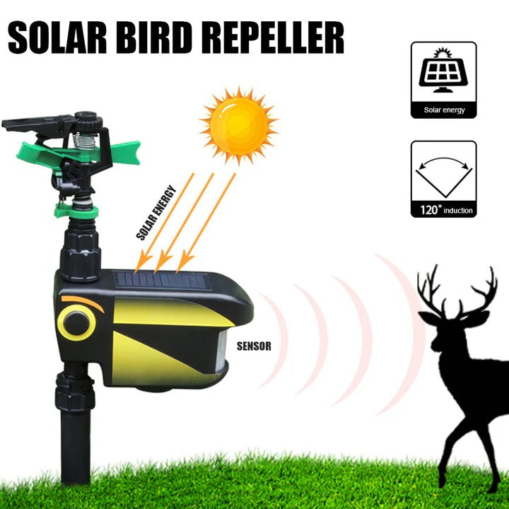 Solar-Powered Motion-Activated Deer Repellent Sprinkler - Eco-Friendly Animal Deterrent System