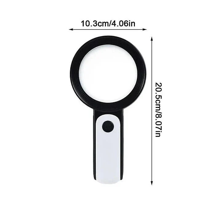30x LED Magnifier for Seniors - Bright Illumination for Easy Reading & Detail Viewing