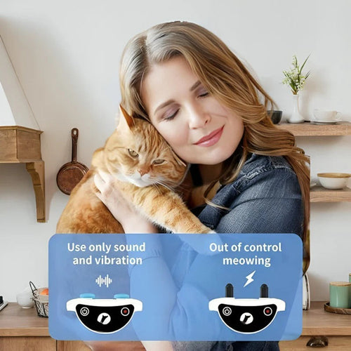 Adjustable Cat Feedback Collar with Sound & Vibration Modes - Safe Training Tool for Cats
