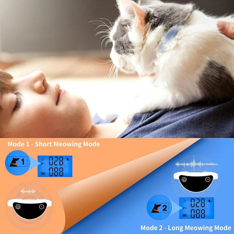 Adjustable Cat Feedback Collar with Sound & Vibration Modes - Safe Training Tool for Cats