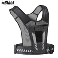 Adjustable Reflective Running Vest with Secure Phone Pocket - Lightweight, Breathable, and Safety-Enhanced for Nighttime Running