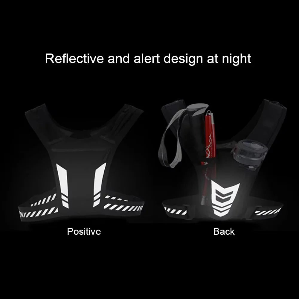Adjustable Reflective Running Vest with Secure Phone Pocket - Lightweight, Breathable, and Safety-Enhanced for Nighttime Running