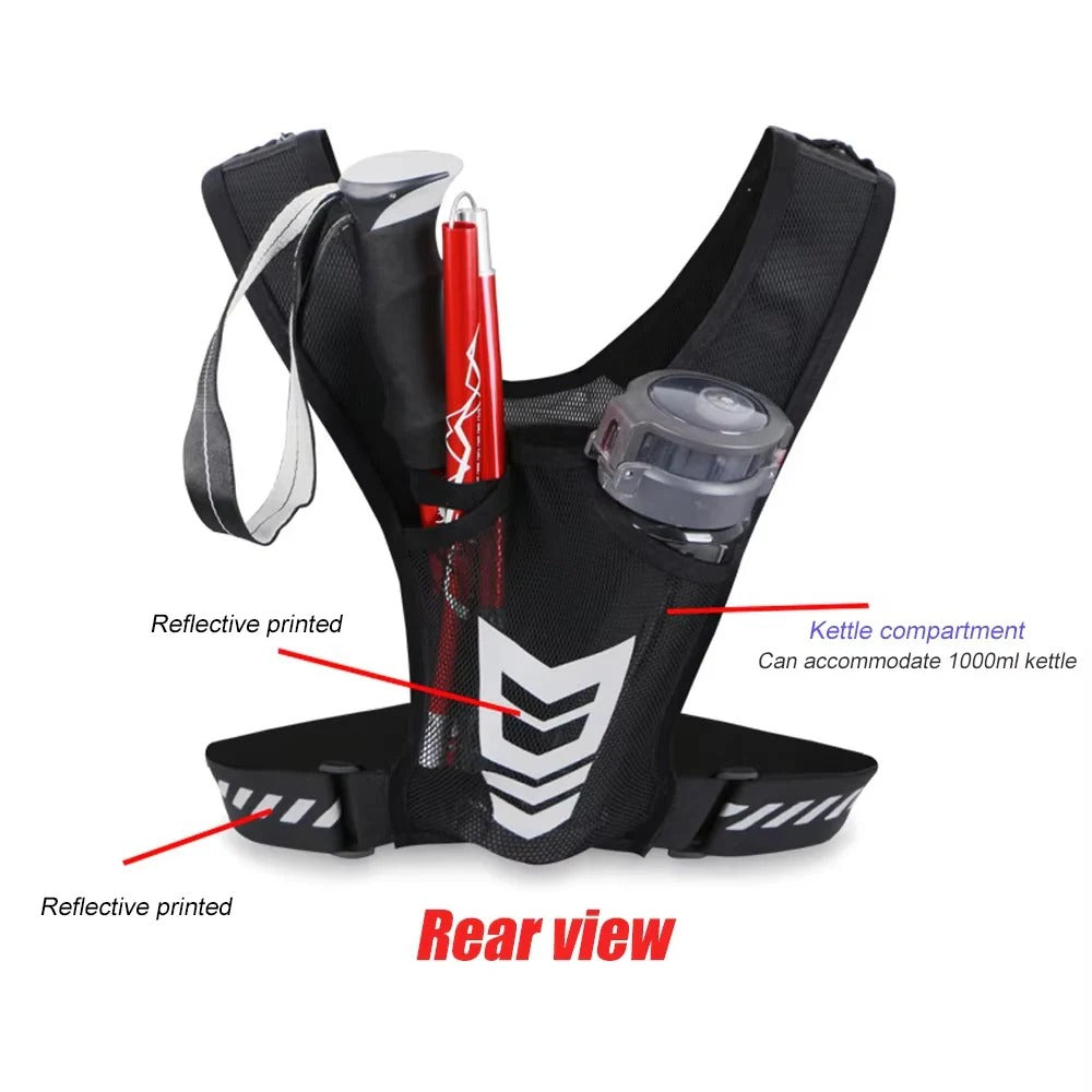 Adjustable Reflective Running Vest with Secure Phone Pocket - Lightweight, Breathable, and Safety-Enhanced for Nighttime Running