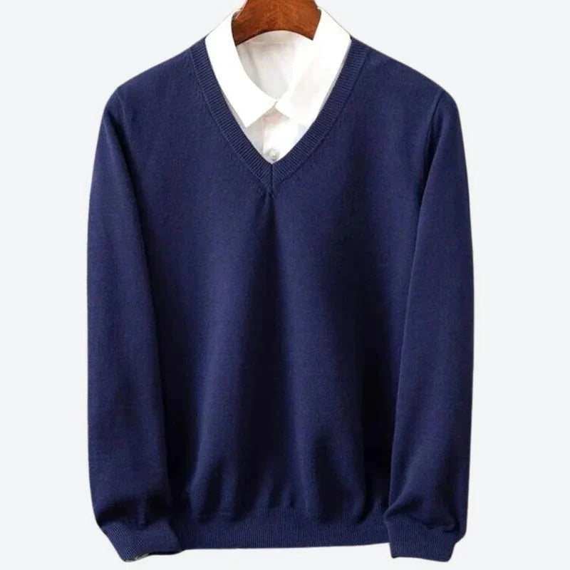 Men's Luxurious Soft Cashmere Crew Neck Pullover Sweater - Cozy & Stylish Knitwear