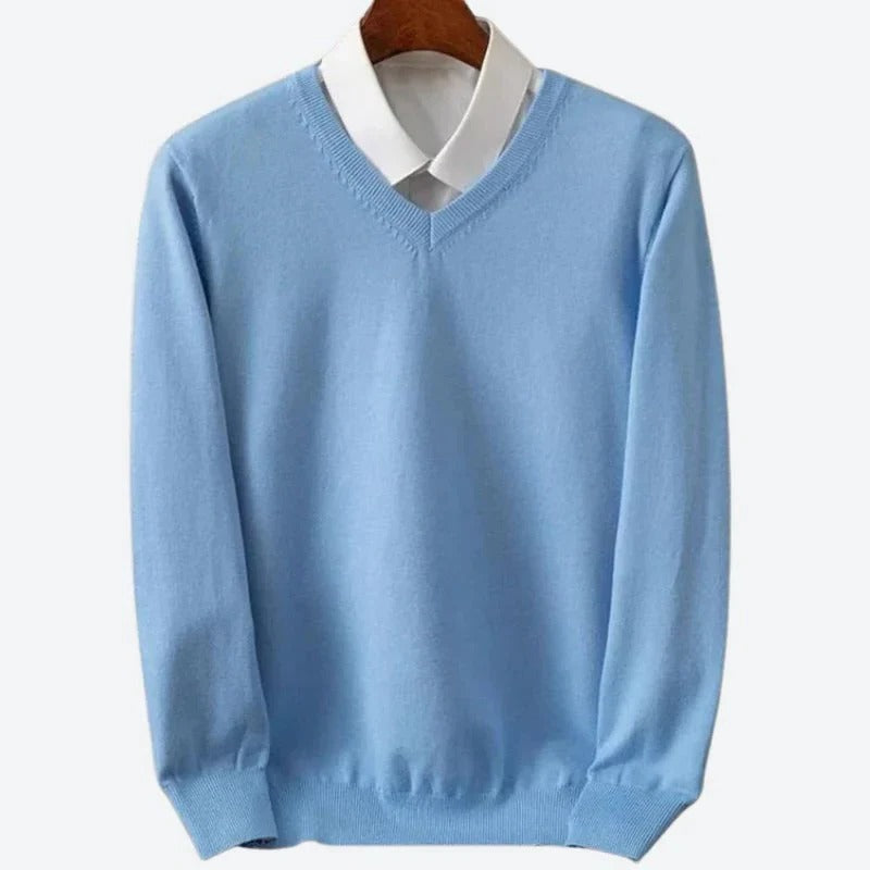 Men's Luxurious Soft Cashmere Crew Neck Pullover Sweater - Cozy & Stylish Knitwear