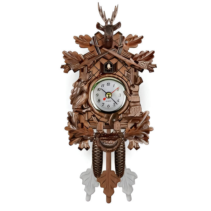 Elegant MDF Cuckoo Wall Clock with Intricate Carved-Style Design - Perfect Home Decor Accent