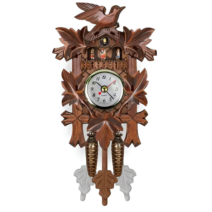 Elegant MDF Cuckoo Wall Clock with Intricate Carved-Style Design - Perfect Home Decor Accent