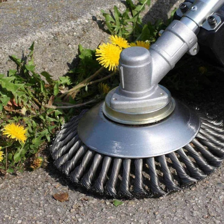 Heavy Duty Carbon Steel Weed Brush - Durable Grass & Pavement Cleaner Tool