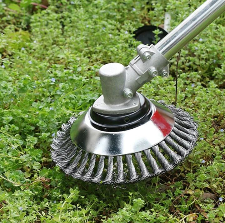 Heavy Duty Carbon Steel Weed Brush - Durable Grass & Pavement Cleaner Tool