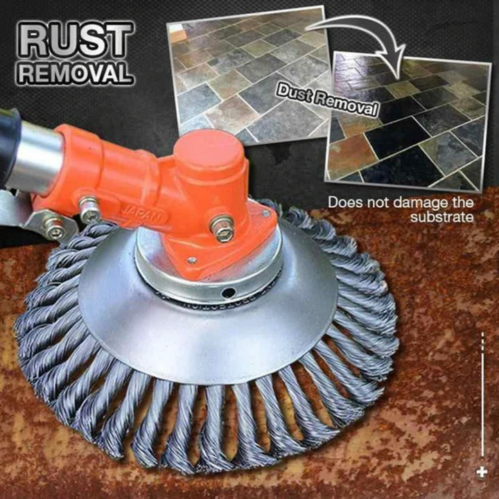 Heavy Duty Carbon Steel Weed Brush - Durable Grass & Pavement Cleaner Tool