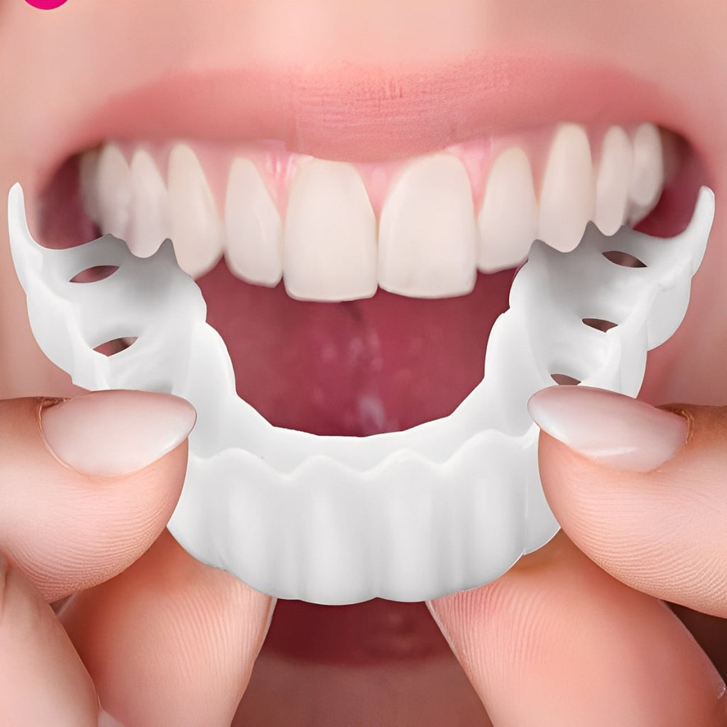 Adjustable Cosmetic Smile Veneers Set - Upper & Lower Teeth - Perfect Fit for a Beautiful Smile