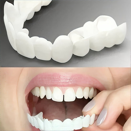 Adjustable Cosmetic Smile Veneers Set - Upper & Lower Teeth - Perfect Fit for a Beautiful Smile