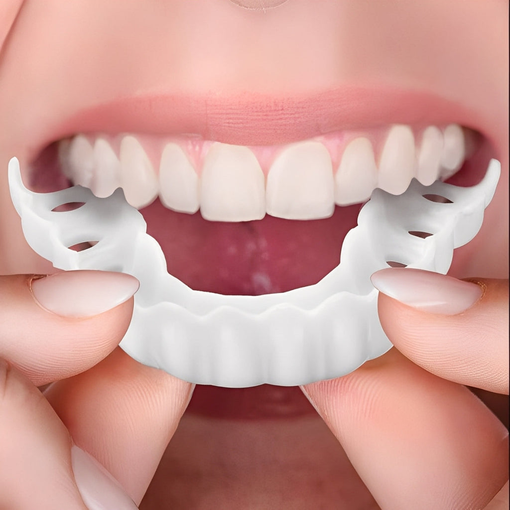 Adjustable Cosmetic Smile Veneers Set - Upper & Lower Teeth - Perfect Fit for a Beautiful Smile