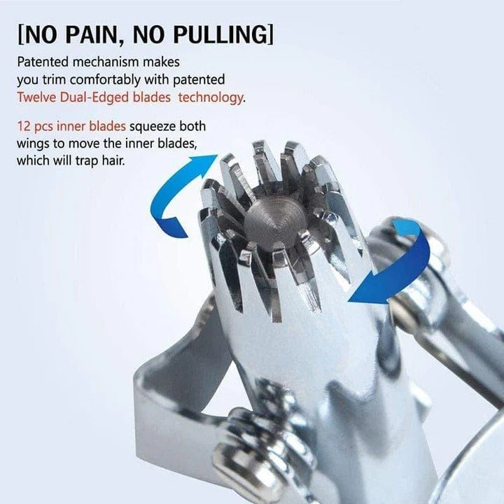 Precision Stainless Steel Nose Hair Trimmer - Gentle Grooming Tool for Men & Women