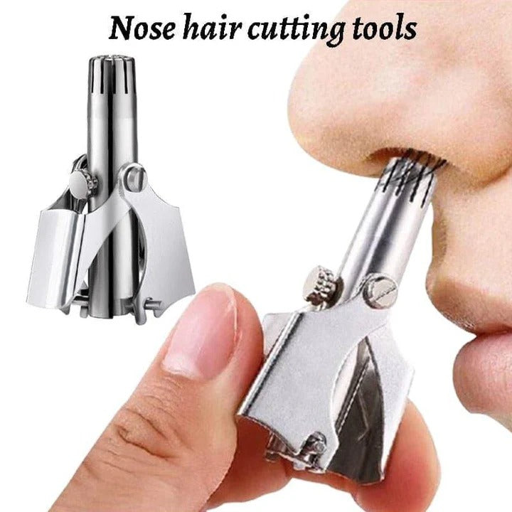 Precision Stainless Steel Nose Hair Trimmer - Gentle Grooming Tool for Men & Women