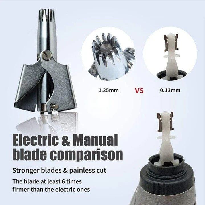 Precision Stainless Steel Nose Hair Trimmer - Gentle Grooming Tool for Men & Women