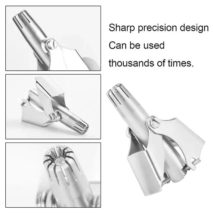 Precision Stainless Steel Nose Hair Trimmer - Gentle Grooming Tool for Men & Women
