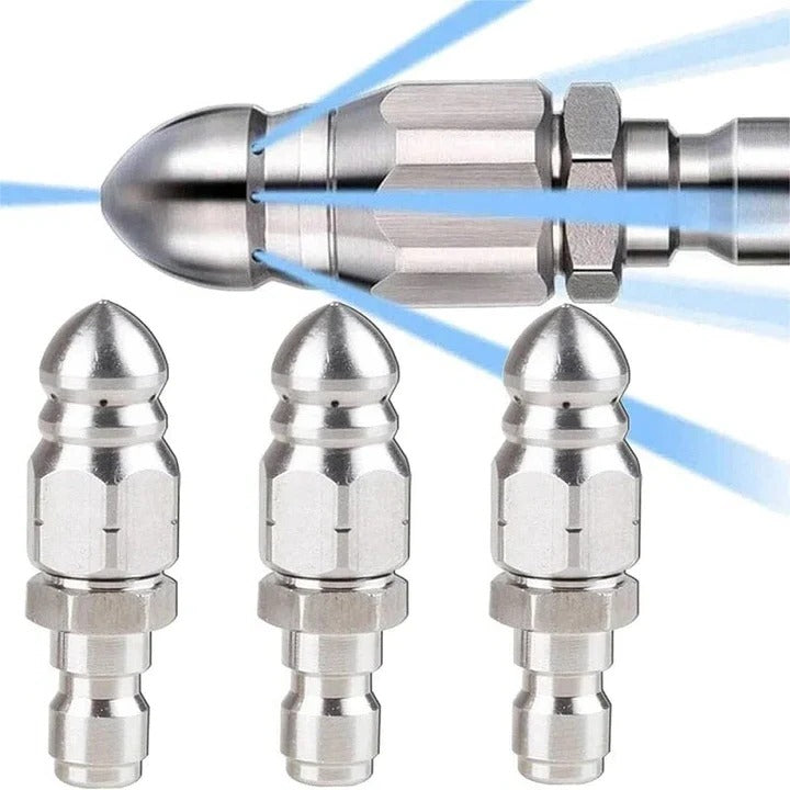 High-Pressure Sewer Jetter Nozzle for Pressure Washers - Heavy-Duty Drain Cleaning Attachment