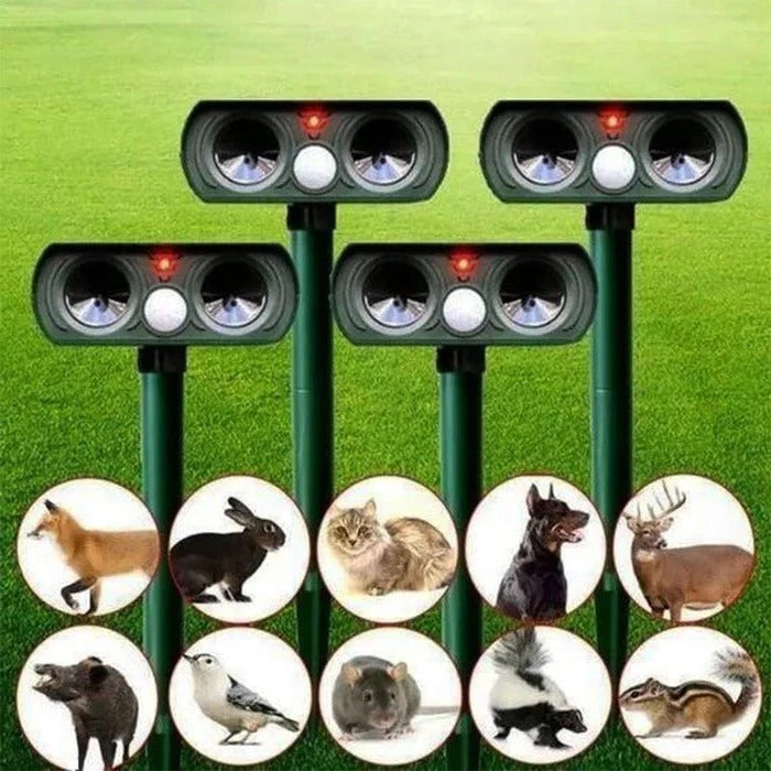 Solar-Powered Infrared Motion-Activated Animal Repeller for Garden Protection - Eco-Friendly Pest Control Solution