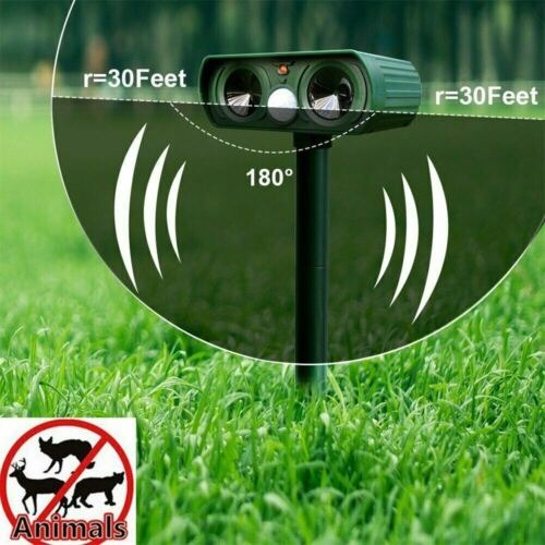 Solar-Powered Infrared Motion-Activated Animal Repeller for Garden Protection - Eco-Friendly Pest Control Solution