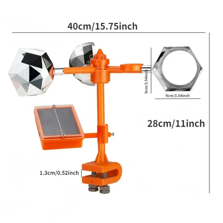 Solar-Powered 360° Reflective Bird Repeller - Spinning Design for Effective Deterrence