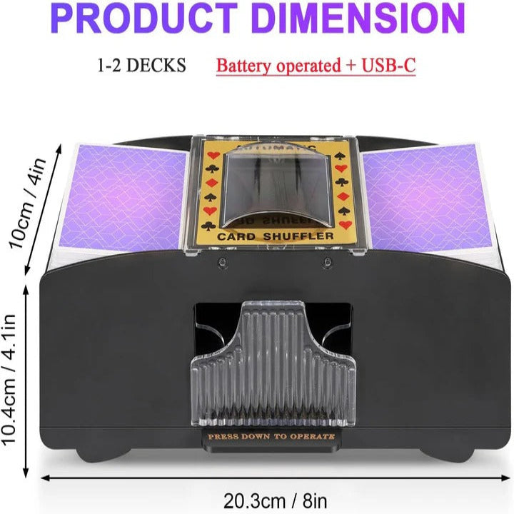 Electric Automatic Card Shuffler - Fast & Efficient Playing Card Shuffle Machine for Games & Tournaments