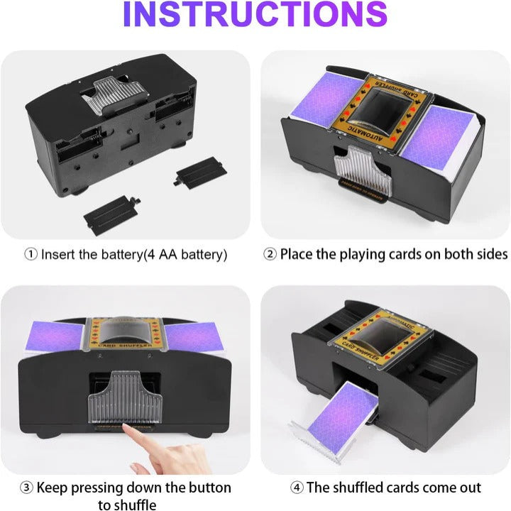 Electric Automatic Card Shuffler - Fast & Efficient Playing Card Shuffle Machine for Games & Tournaments